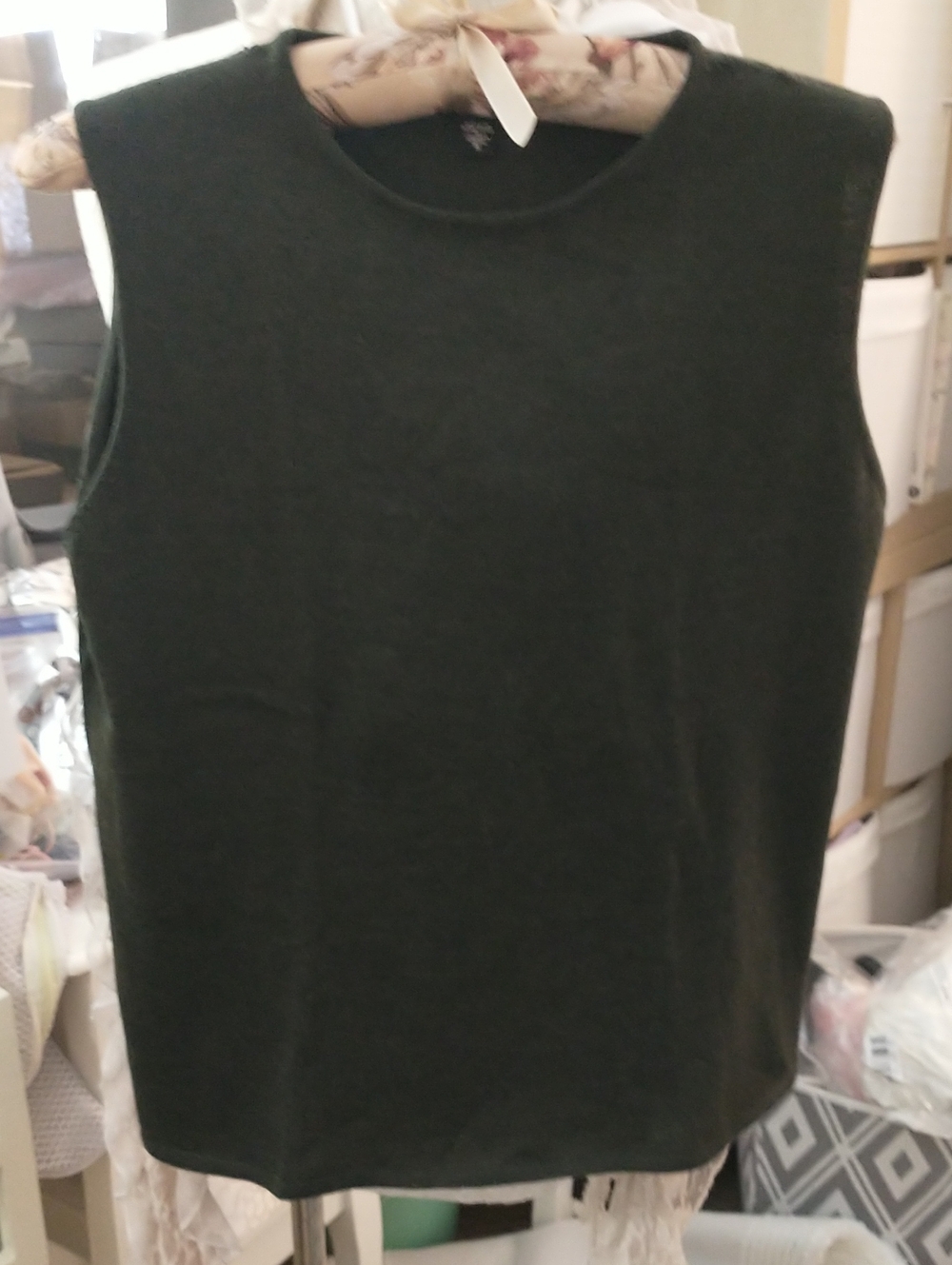 Eileen Fisher Olive Knit Tank Sweater